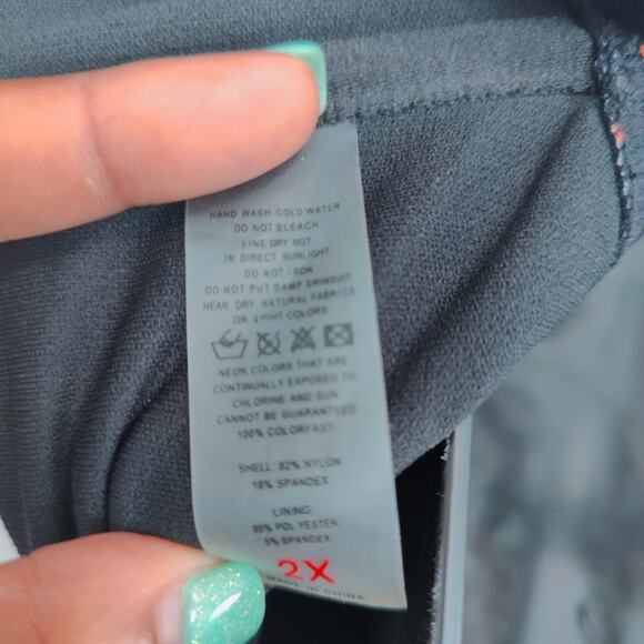 Black Polka Dot Rainbow Holographic Highwaist Bikini 2piece Swimsuit PlusSize 2x - Picture 5 of 5